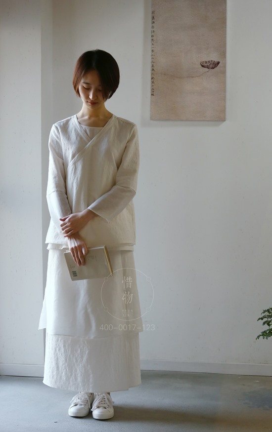 惜物茶服女装夏款－惜物棉麻茶服品牌－亚麻茶服禅服连衣裙展现